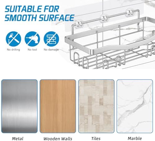 Youvip 5-Pack Shower Organizers Set Silver