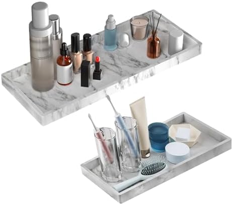 BBK Silicone Vanity Tray 2 Pack - Marble Gray