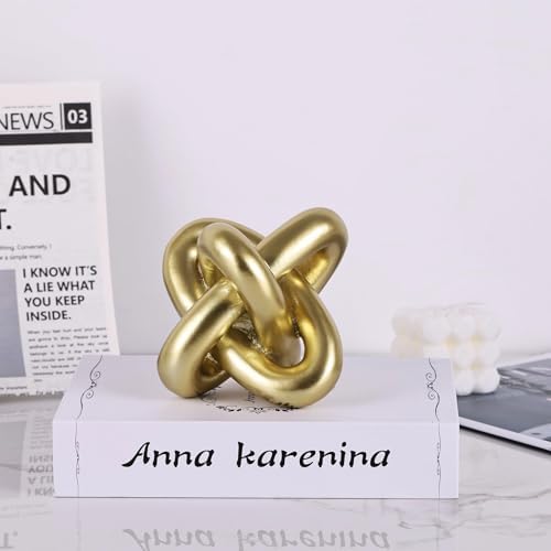 Golden Knot Sculpture Set 3 Piece Resin Home Decor