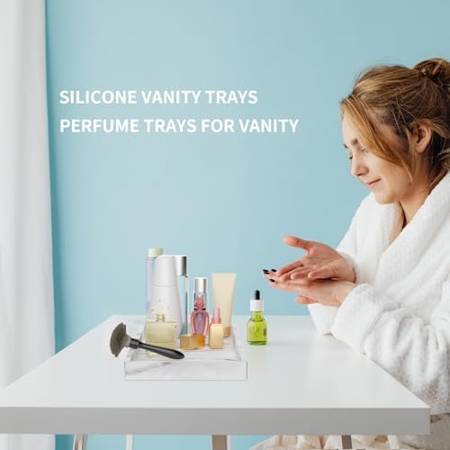 BBK Silicone Vanity Tray 2 Pack - Marble Gray