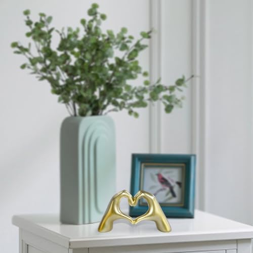Loveparadise Gold Decor Heart Hands Sculpture for Living Room