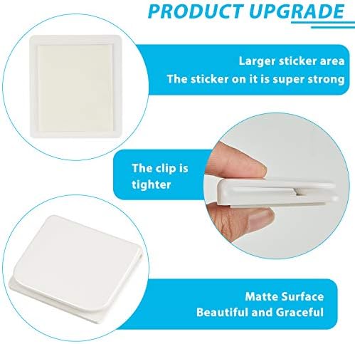 Jetec 4-Piece White Self-Adhesive Shower Curtain Clips