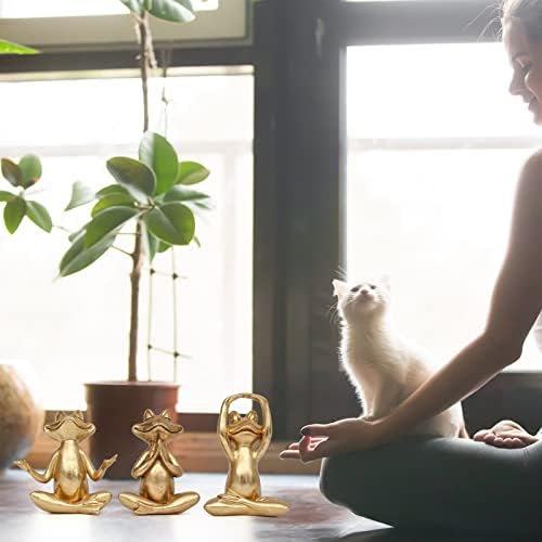 Gold Frog Yoga Figurines Set of 3 - 37In Home Decor