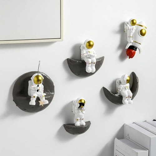 FJS Astronaut Wall Decor Set of 5 3D Space Art