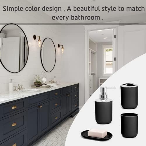 Moss Stone 6 Piece Black Bathroom Accessory Set