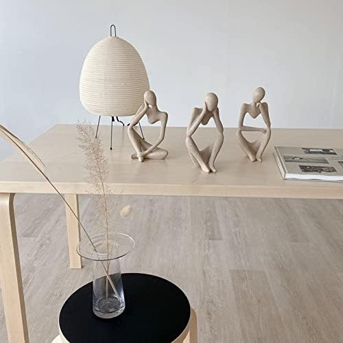Sandstone Resin Thinker Statue Abstract Decor for Home and Desk