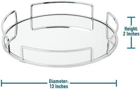 Home Details Mirrored Vanity Tray with Chrome Finish