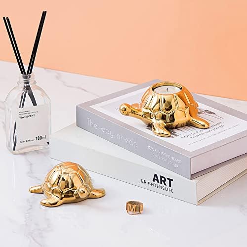 Golden Turtle Statue - Gold Ceramic Home Decor Ornament