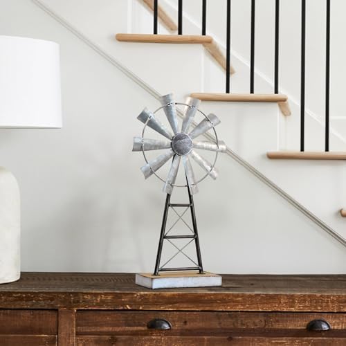 MODE HOME Charming Tall Galvanized Windmill Decor