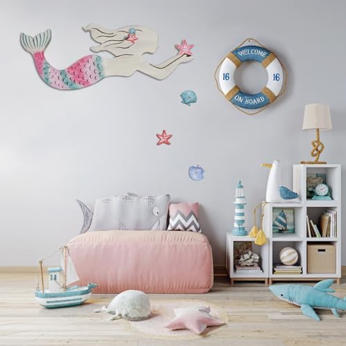 Rustic Mermaid Wall Decor Hanging Nautical Art