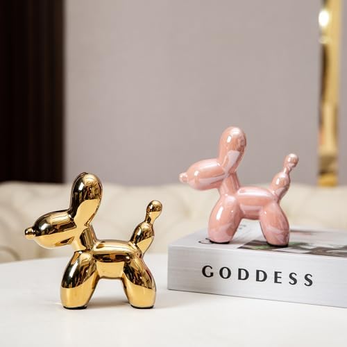Steviieden Gold Ceramic Balloon Dog Statue