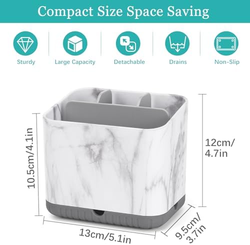 PARKMANI Toothbrush Holder Grey Marble Grain