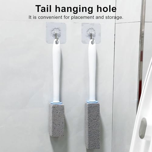 Pumice Stone Toilet Cleaner with Long Handle 1 Handle 4 Replaceable Pumice Heads