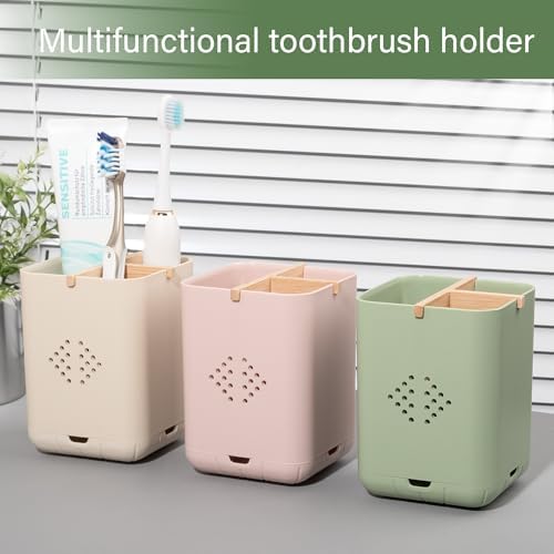 Durable 3-Slot Toothbrush Holder for Bathroom
