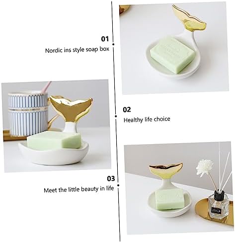 PRETYZOOM Ceramic Soap Holder Modern Ring Organizer