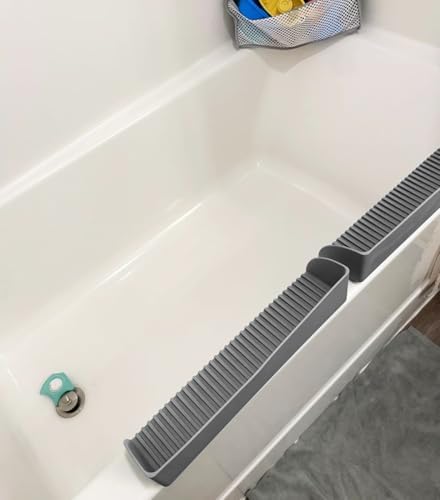 Roslim Splash Guard 2Pack Silicone Bath Tub Tray Holder with 4 Suction Cups
