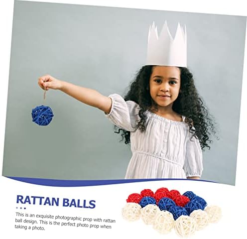 18pcs Rattan Decorative Balls for 4th of July Centerpieces