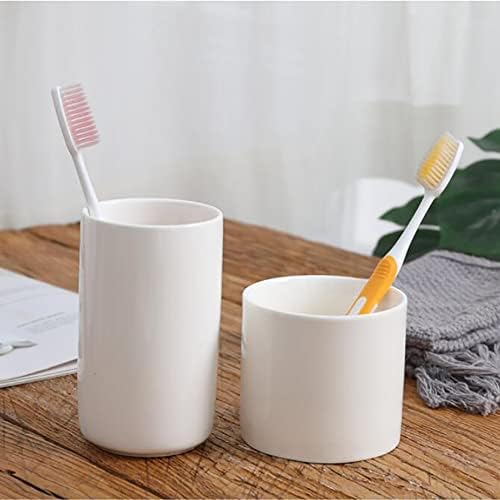 Gaolinci 2 Pcs White Porcelain Mouthwash Tumbler Set