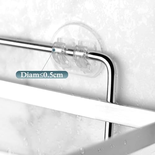 EAGMAK 2 Pack Transparent Shower Caddy Adhesive No Drilling