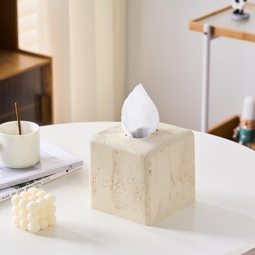 Polytree Natural Travertine Tissue Box Cover Square 1