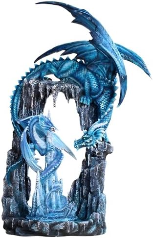 ICE ARMOR 21 Inch Blue Dragon with Baby Statue