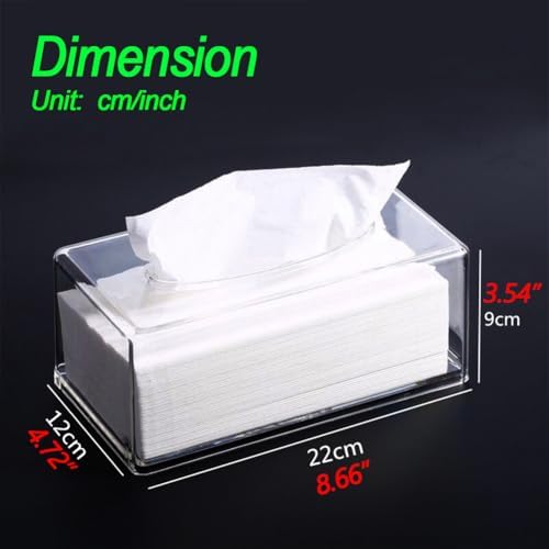 GRACECOTT Square Clear Acrylic Tissue Box