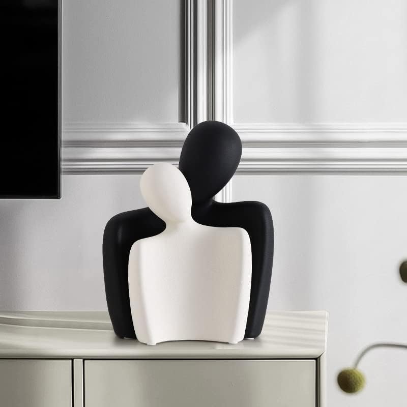Ceramic Couple Statues - Modern Hugging Figurines for Home Decor