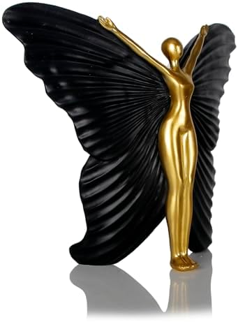 Wisifayardin Black Fairy Statues Indoor Decor - Resin Modern Home Sculpture