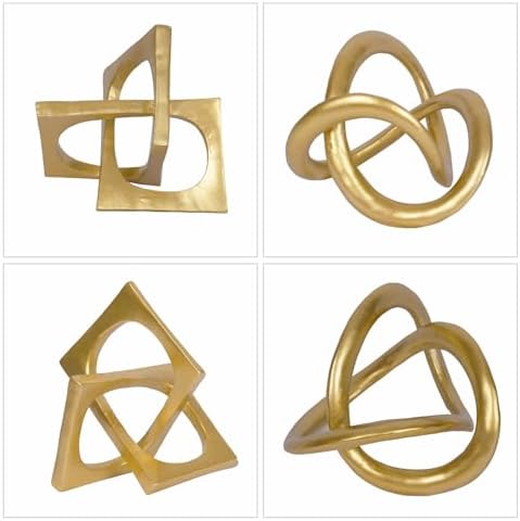 Modern Geometric Round Sculpture Gold Knot Decor Home Decor