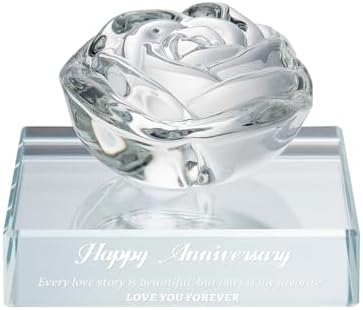PEEYHONY Crystal Rose Wedding Anniversary Keepsake Ornament