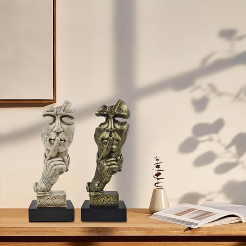 Silence is Golden 12 Inch Resin Thinker Statue