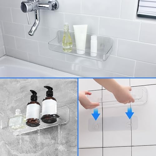 Diesisa Acrylic Shower Caddy with Self-Adhesive Tape