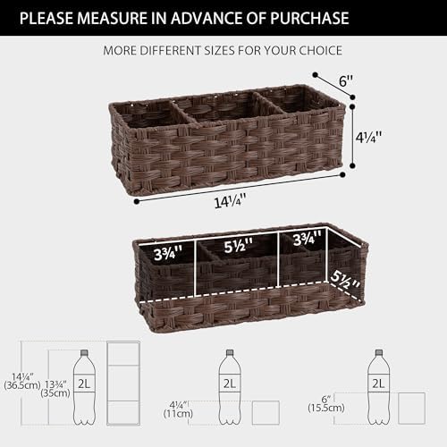 GRANNY SAYS 2-Pack Wicker Bathroom Baskets with Dividers