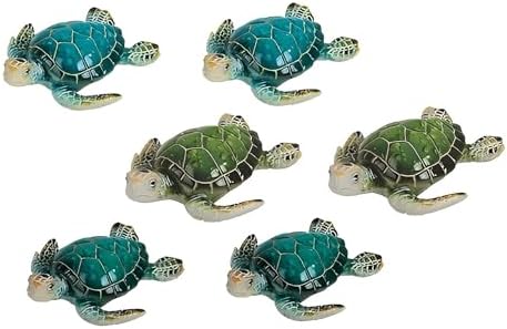ICE ARMOR 6-Piece Blue and Green Mini Sea Turtle Figurine
