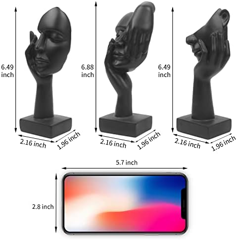 3 Pcs Thinker Statue Modern Resin Sculptures for Home Office Decor 1