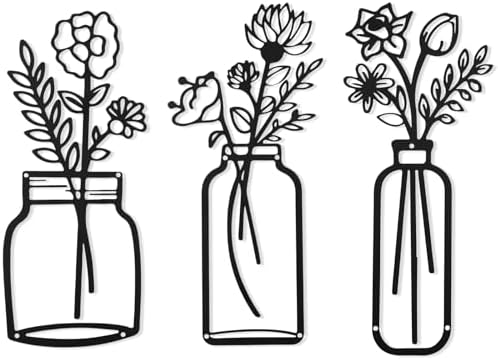 Aertiavty Metal Flowers Wall Decor 3 Pcs