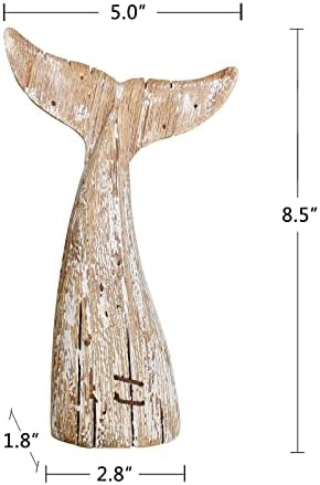 Aecipl Wooden Whale Tail Decor Statue 85 H