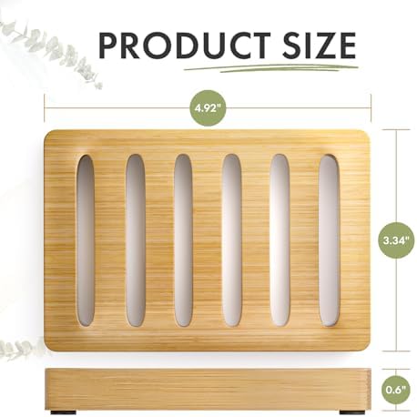 AmazerBath Bamboo Soap Dish 2 Pack