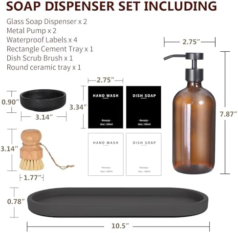 Ronasip 5-Piece Kitchen Soap Dispenser Set