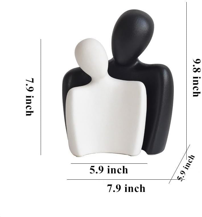 Ceramic Couple Statues - Modern Hugging Figurines for Home Decor