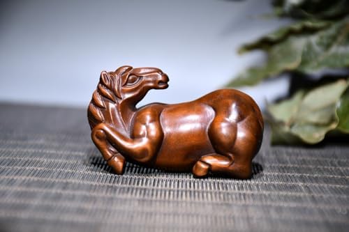 LimpaC Collection Boxwood Zodiac Horse Statue Handcrafted Home Decor