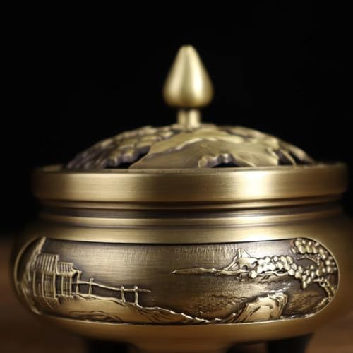 Julrybox Brass Incense Burner Zen Home Office Decor