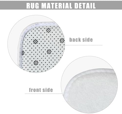 Riyidecor 4PCs Black Red Shower Curtain Set with Non-Slip Mats