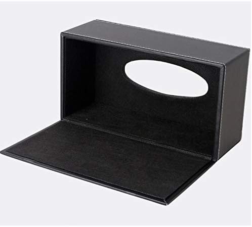 RHCSZ High-end PU Leather Tissue Box Holder Black