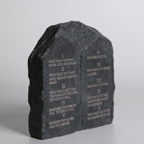 Ten Commandments Stone Sculpture - 68 Inch Decor for Home Office