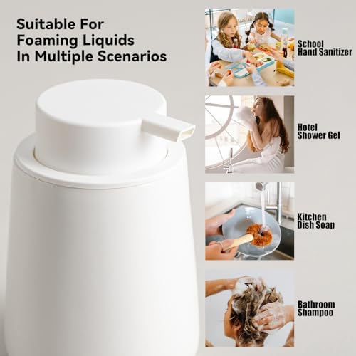 AZMOYAC Matte White Ceramic Foaming Soap Dispenser 12 Oz