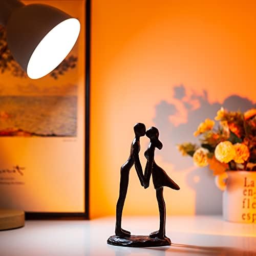 Sziqiqi Kissing Couple Cast Iron Sculpture