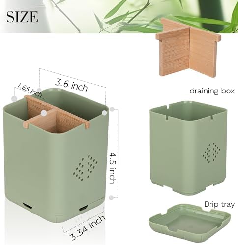 Durable Toothbrush Holder with 3 Slots Green