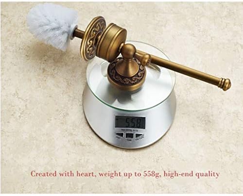 NOVOCE Toilet Brush Holder with Antique Brass Engraving