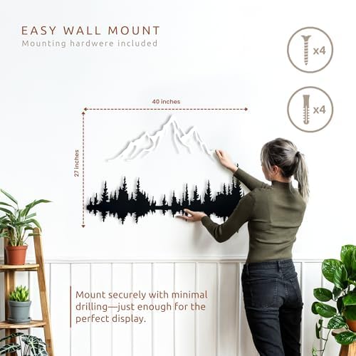 Wita Home Mountain and Forest Metal Wall Art